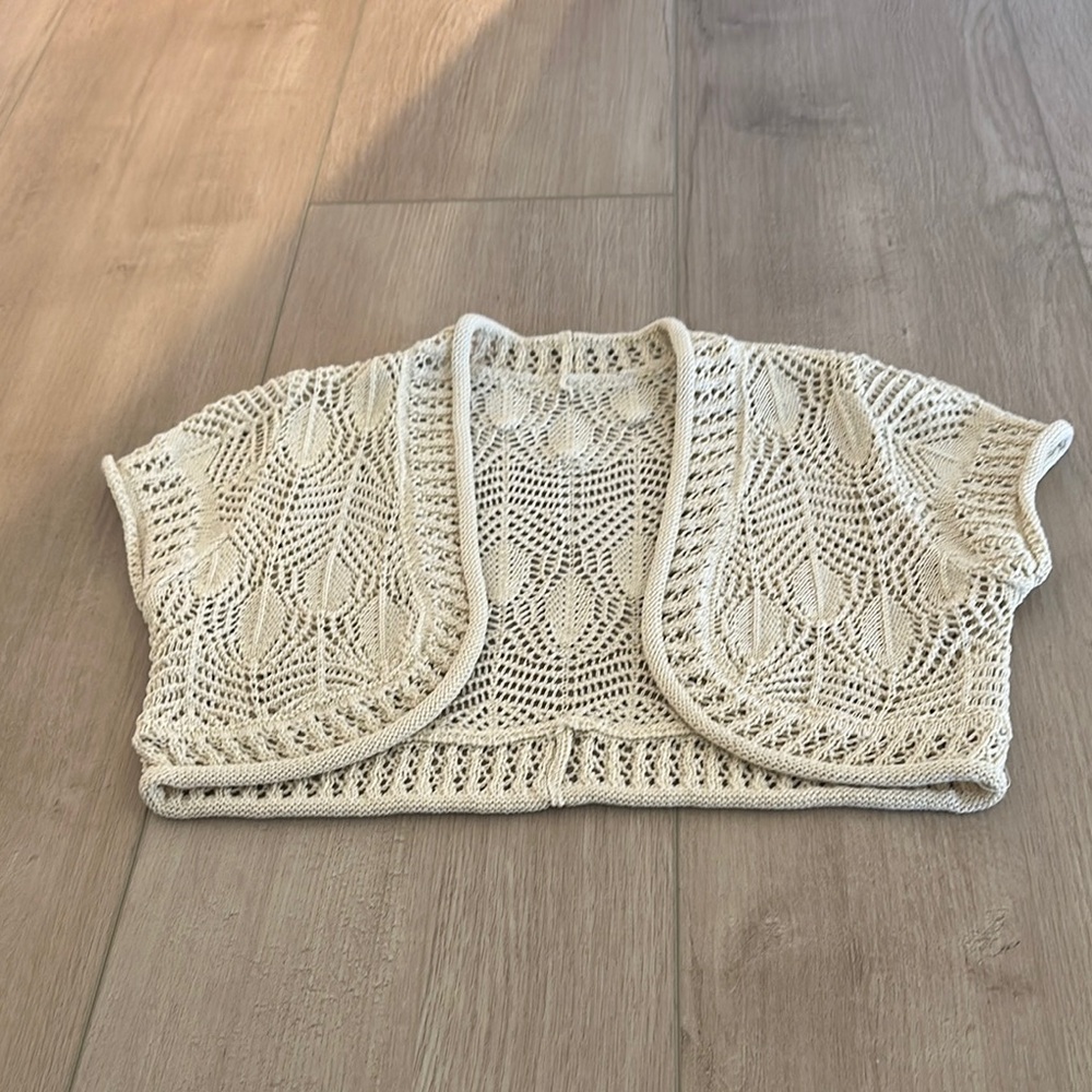 Cream Cable Knit Poncho Sweater XS